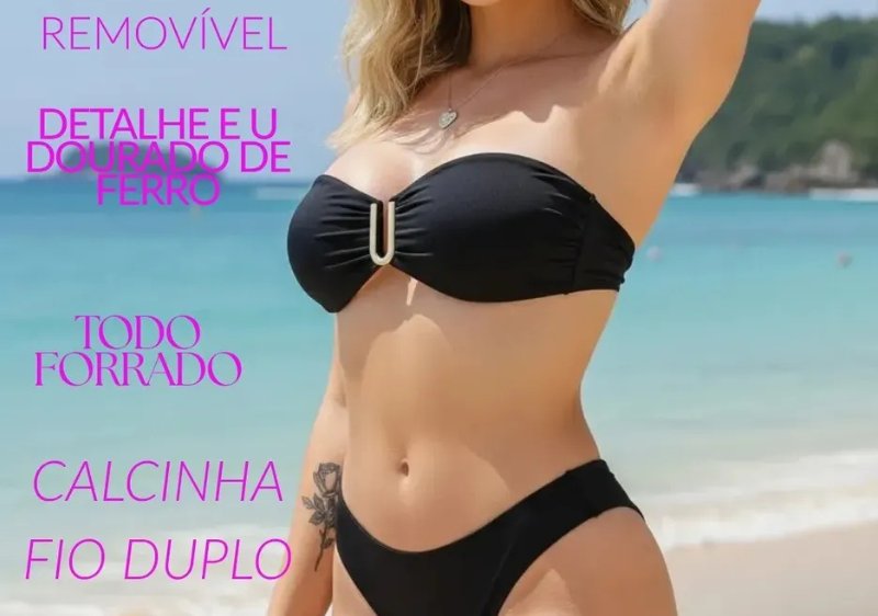 Biquíni Tomara Que Caia Bojo Removível Calcinha Fio Duplo